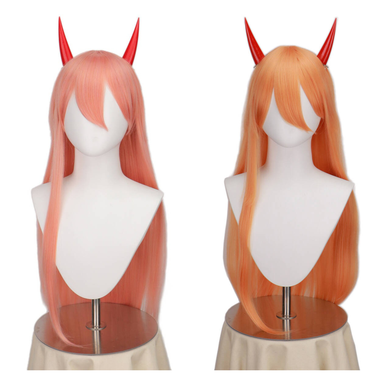 Anime Cosplay Orange Hair - Long Orange Pink Heat Resistant Synthetic