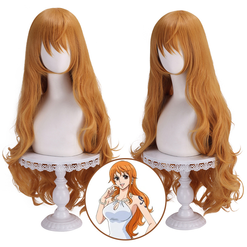 Anime Cosplay Orange Hair - Long Wavy Synthetic Wig Orange Cosplay
