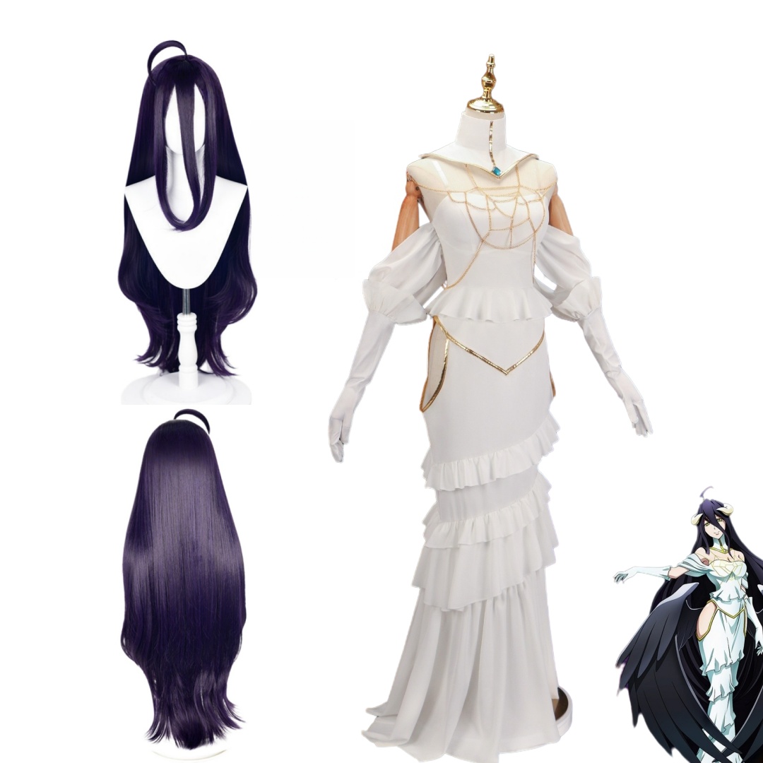 Anime Cosplay Wigs - Overlord Arubedo Pure-White Devil Albedo Cosplay