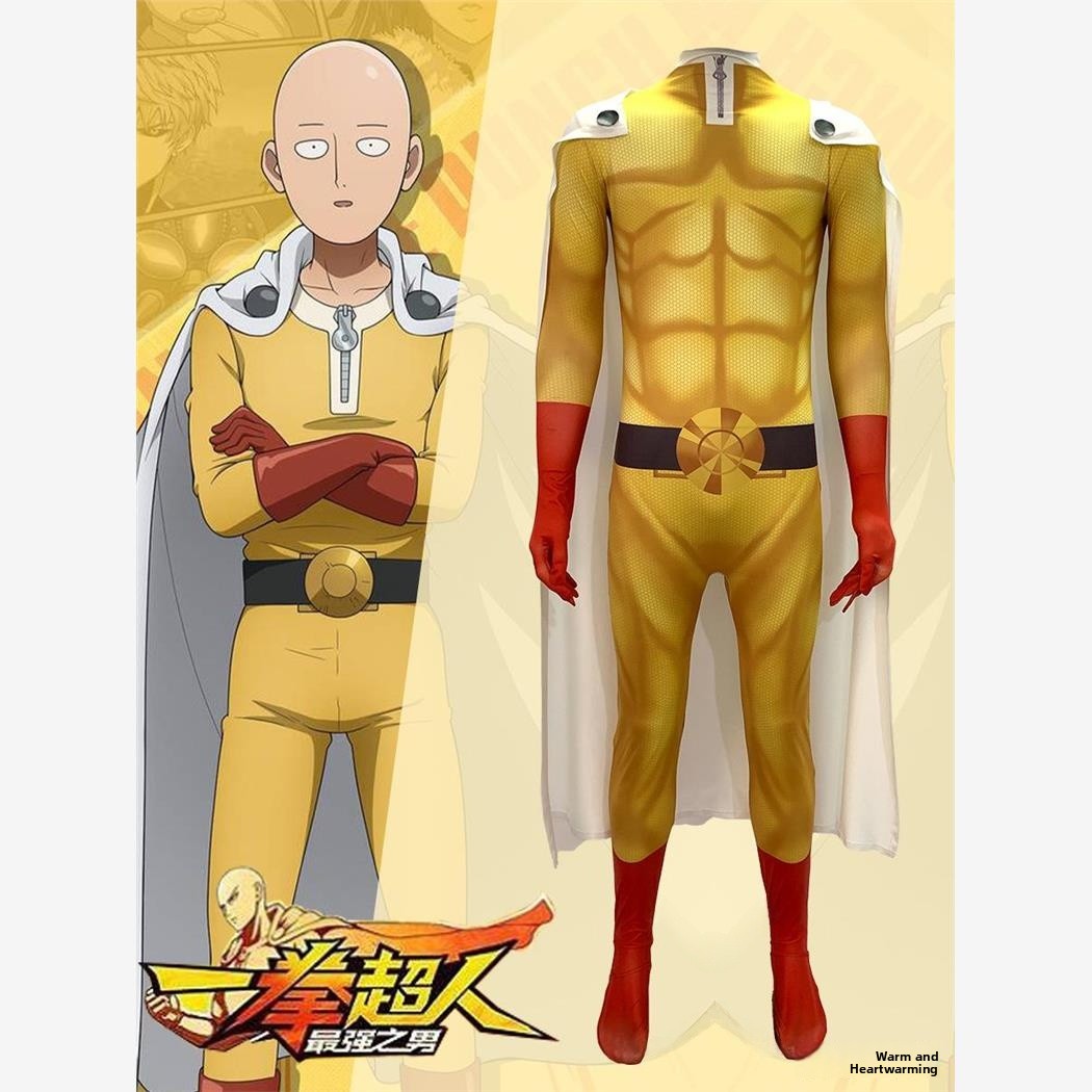 Anime Cosplay One Punch Man - One Punch Man Anime Cosplay Suit