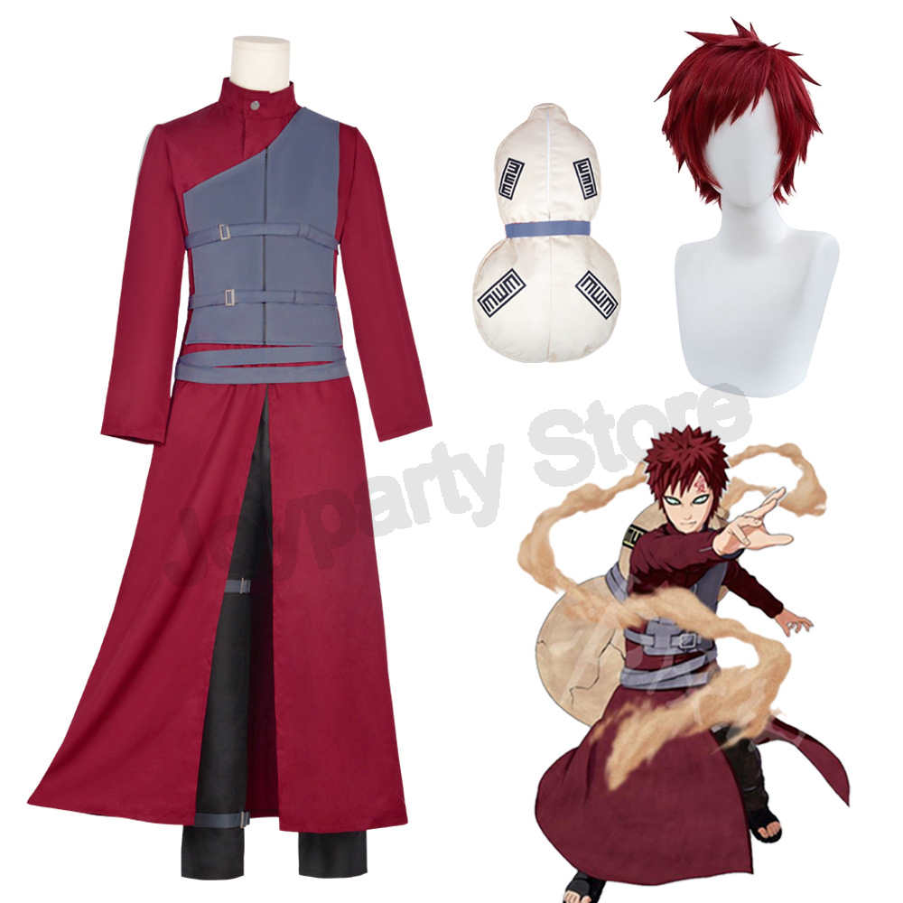 Anime Cosplay With Red Hair - Gaara Cosplay Costume Sand Five Dynasties