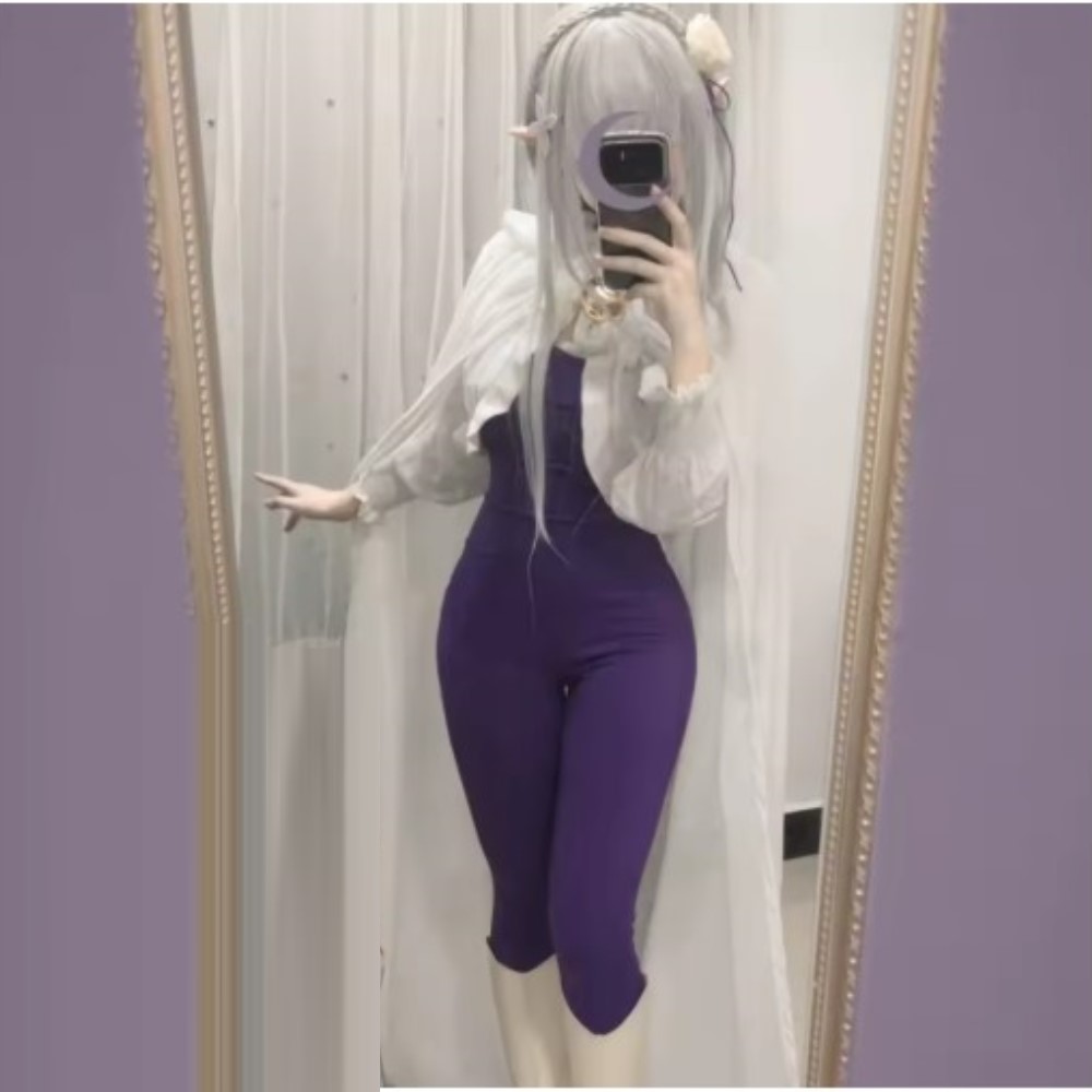 NEW Emilia Rezero Cosplay Cost - Anime Cosplay Mujer avaliação e preço