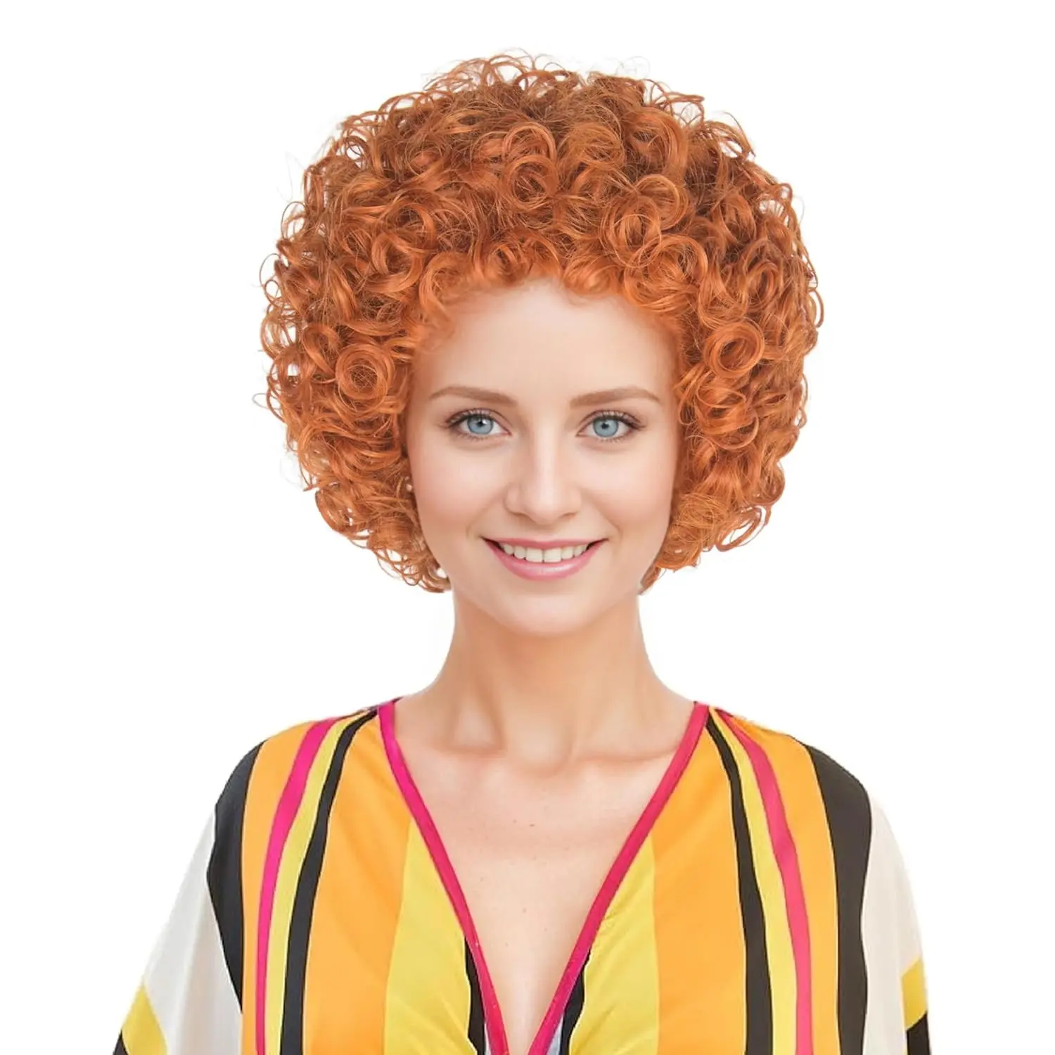 Women Short Curly Red Brown Ha - Anime Cosplay With Red Hair avaliação e preço