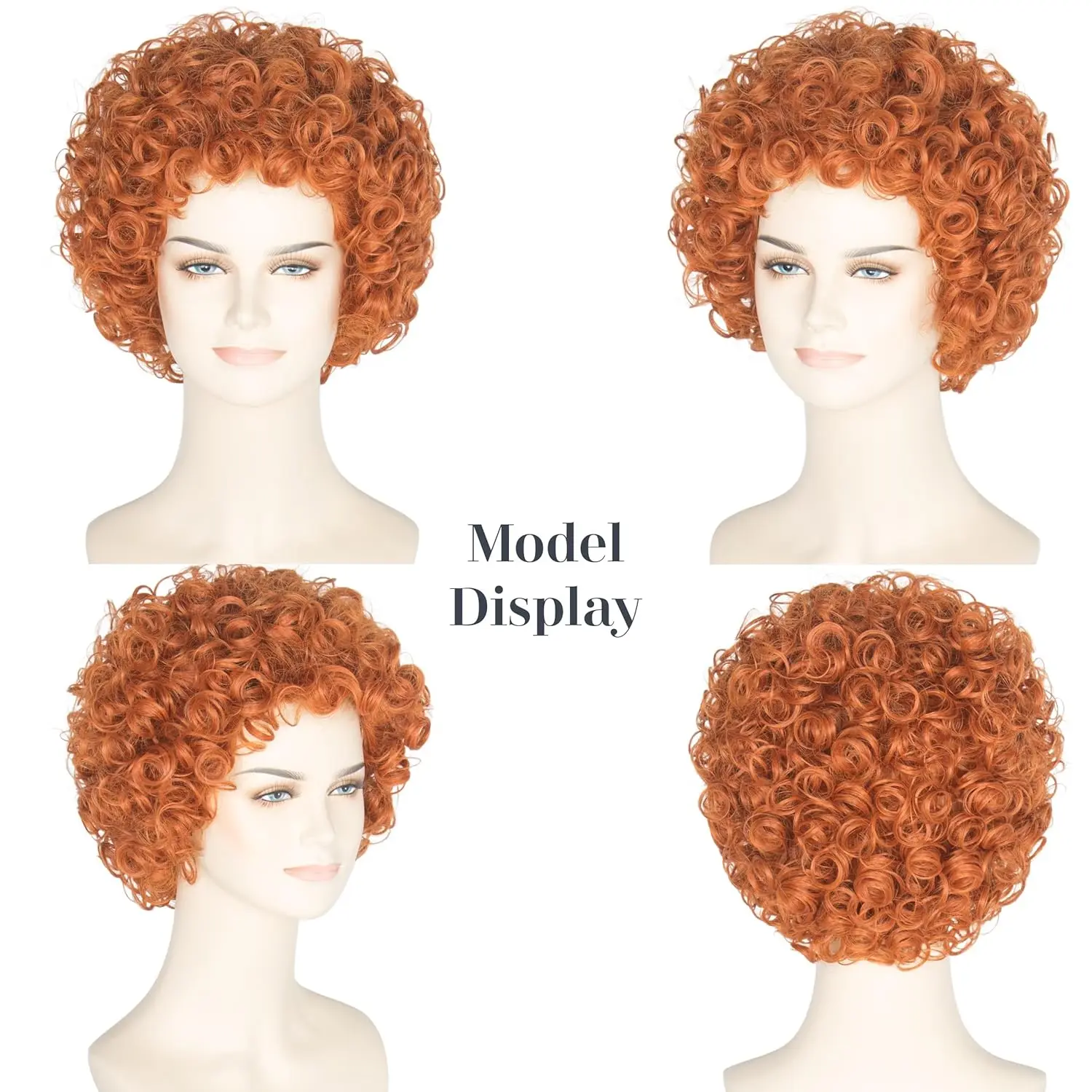 Women Short Curly Red Brown Ha - Anime Cosplay With Red Hair avaliação e preço