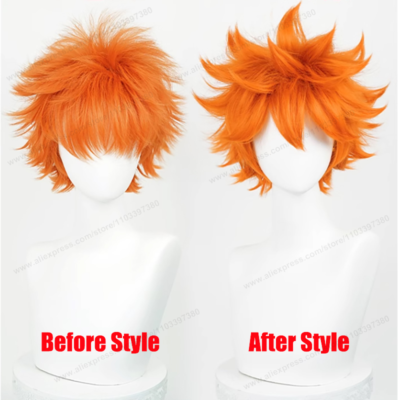Hinata Shoyo Cosplay Wig 26cm  - Anime Cosplay Orange Hair avaliação e preço