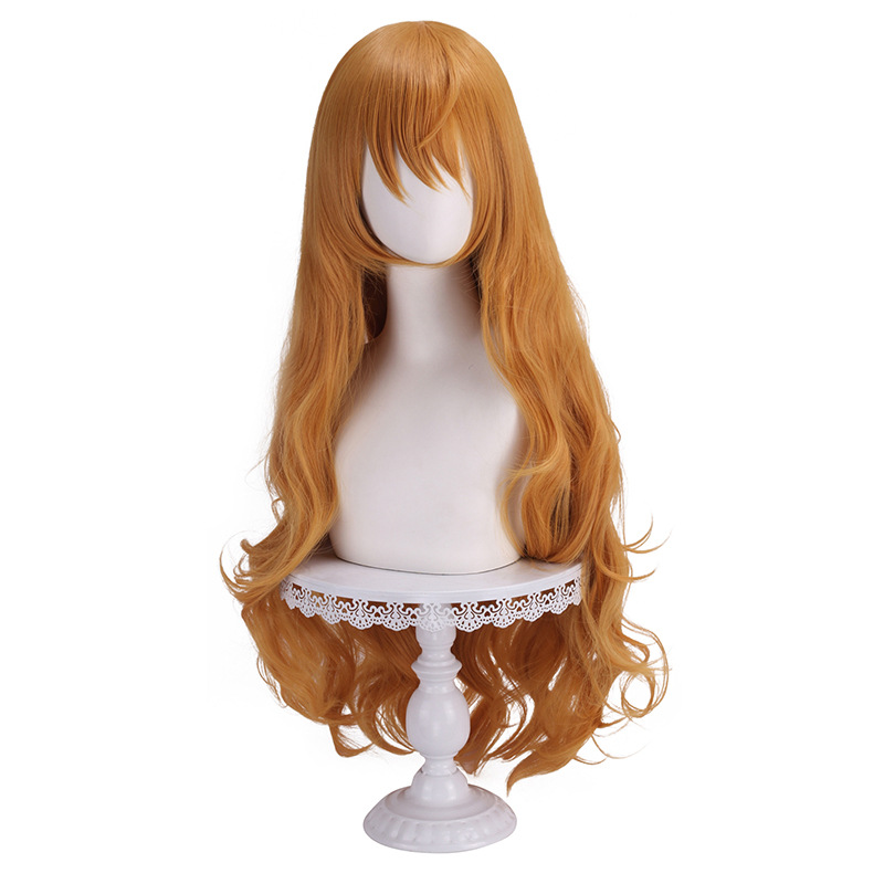 Long Wavy Synthetic Wig Orange - Anime Cosplay Orange Hair avaliação e preço