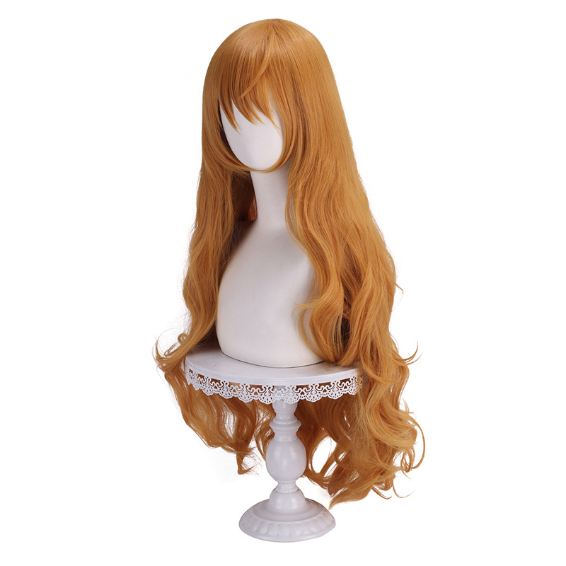 Long Wavy Synthetic Wig Orange - Anime Cosplay Orange Hair avaliação e preço