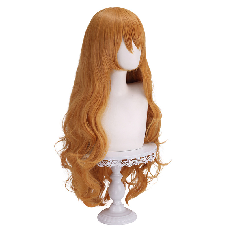 Long Wavy Synthetic Wig Orange - Anime Cosplay Orange Hair avaliação e preço