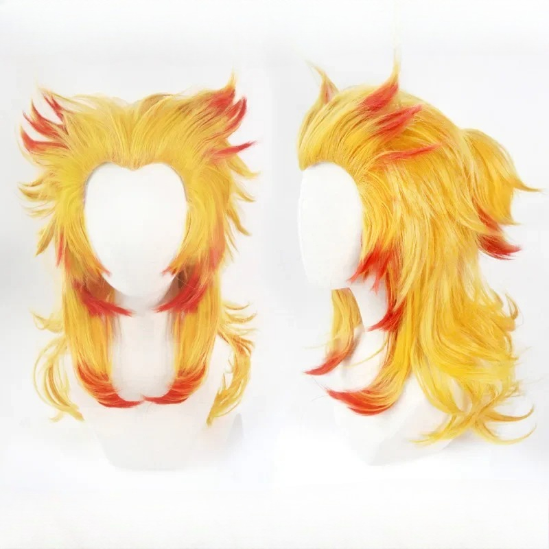 Rengoku Kyoujurou Wig Kimetsu  - Anime Cosplay With Red Hair avaliação e preço