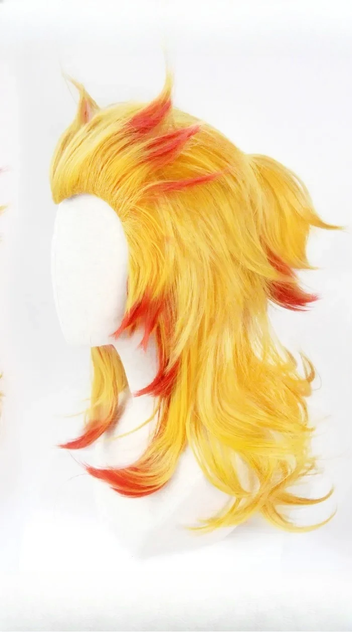 Rengoku Kyoujurou Wig Kimetsu  - Anime Cosplay With Red Hair avaliação e preço