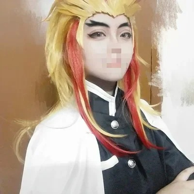 Rengoku Kyoujurou Wig Kimetsu  - Anime Cosplay With Red Hair avaliação e preço