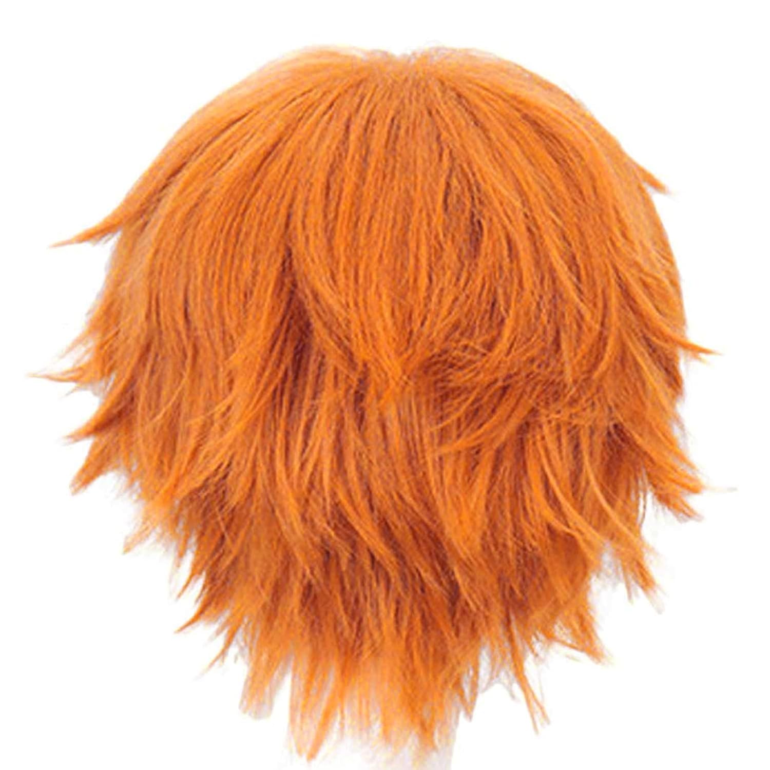 Short Orange Wig for Men Orang - Anime Cosplay Orange Hair avaliação e preço