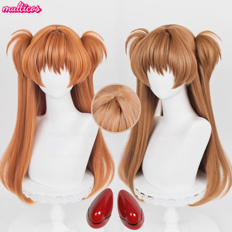 High Quality Anime EVA Asuka L - Anime Cosplay Orange Hair avaliação e preço