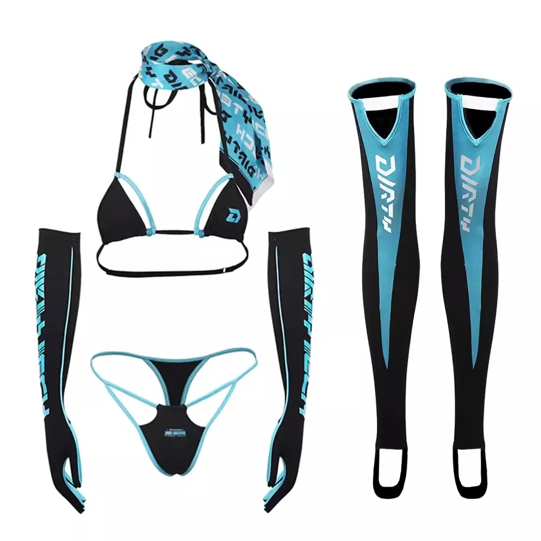 Women Sexy 5 Pieces Bikini Set - Anime Cosplay Bikini avaliação e preço