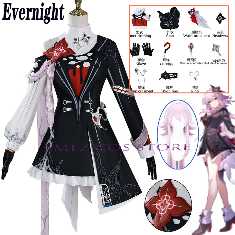 Newly Evernight Cosplay Honkai - Anime Cosplay Female avaliação e preço