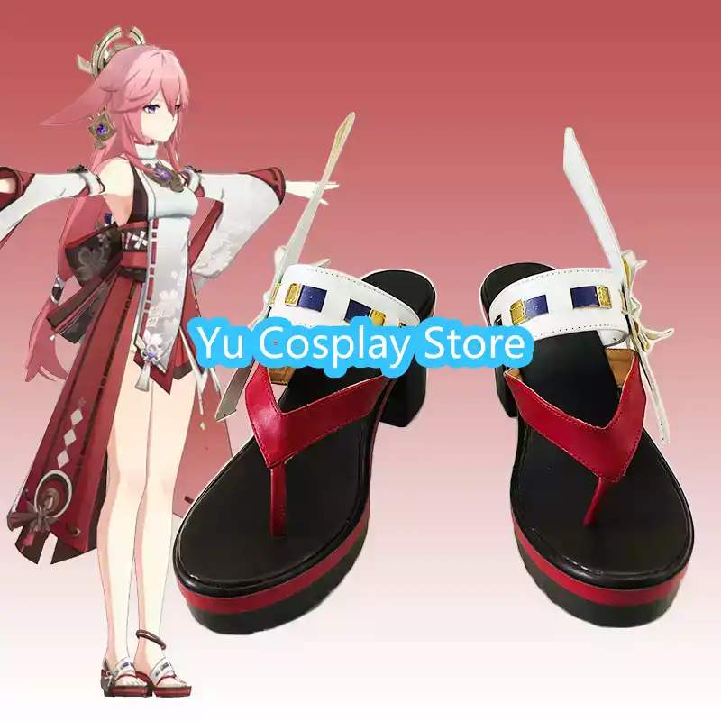 Yae Miko Cosplay Shoes Custom  - Cosplay Anime Yae Miko avaliação e preço