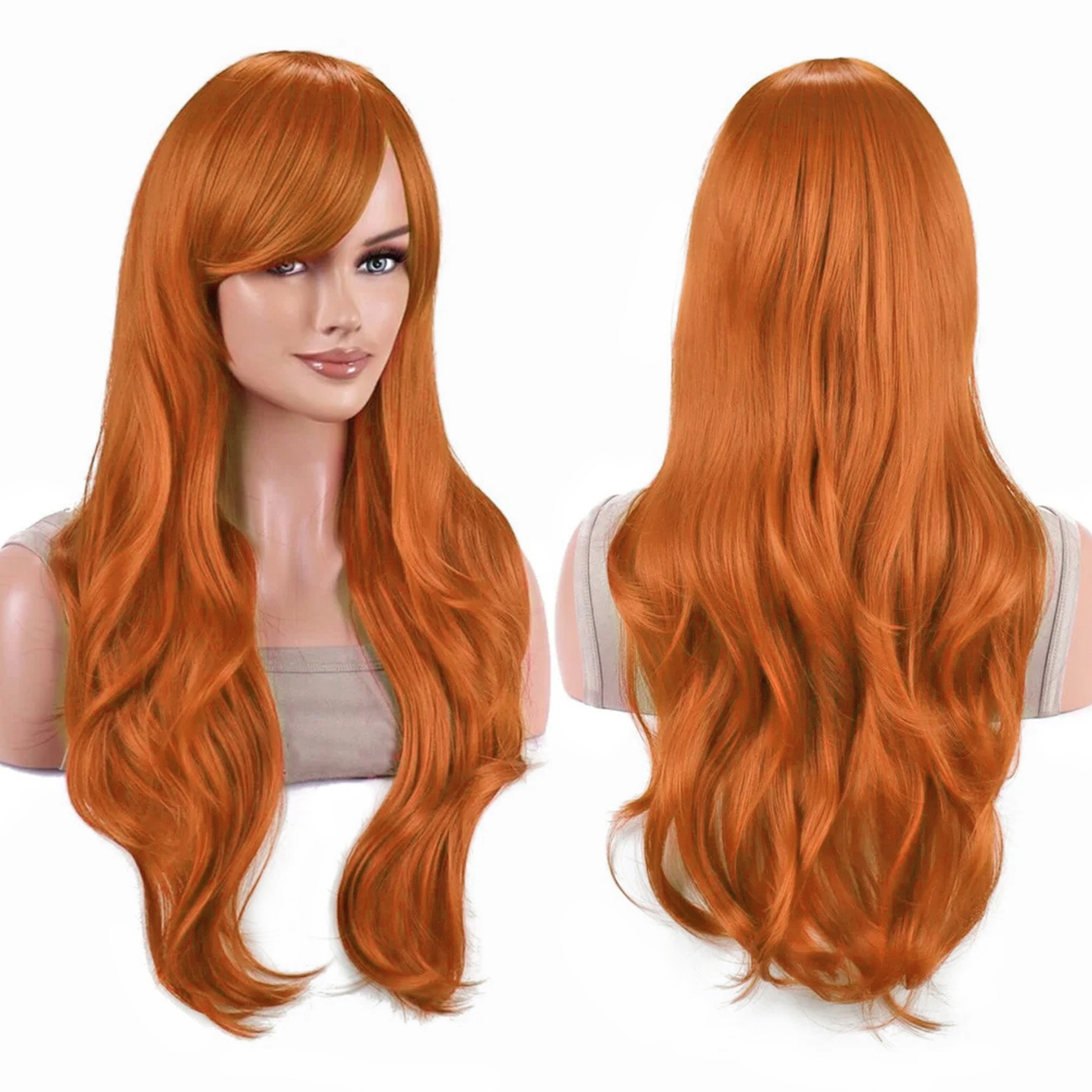 Synthetic Hair Vibrant Orange  - Anime Cosplay Orange Hair avaliação e preço